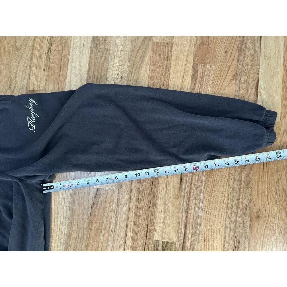 Playboy By Pacsun Black Script Fleece‎ Lined Jogger Sweatpants Womens XS